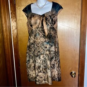 Connected Apparel Beautiful and great colors cap sleeved dress NWOT